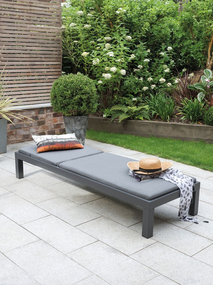 Kettler Slate Grey Elba Garden Sun Lounger with Cushion - Image 2 of 4