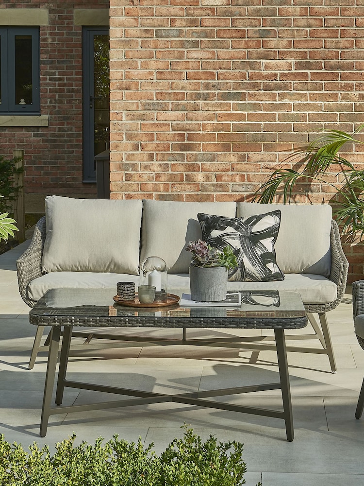Kettler Grey Lamode Garden 3 Seater Sofa with Cushions - Image 1 of 2