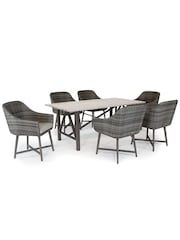 Kettler Grey Lamode Garden 6 Seater Dining Set - Image 4 of 6