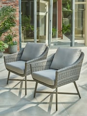 Kettler Grey Lamode Garden Lounge Armchair Pair with Cushions - Image 1 of 2