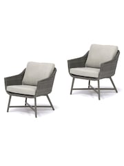Kettler Grey Lamode Garden Lounge Armchair Pair with Cushions - Image 2 of 2