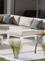 Kettler White Elba Single Garden Footstool with Cushion - Image 1 of 2