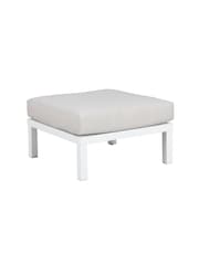 Kettler White Elba Single Garden Footstool with Cushion - Image 2 of 2