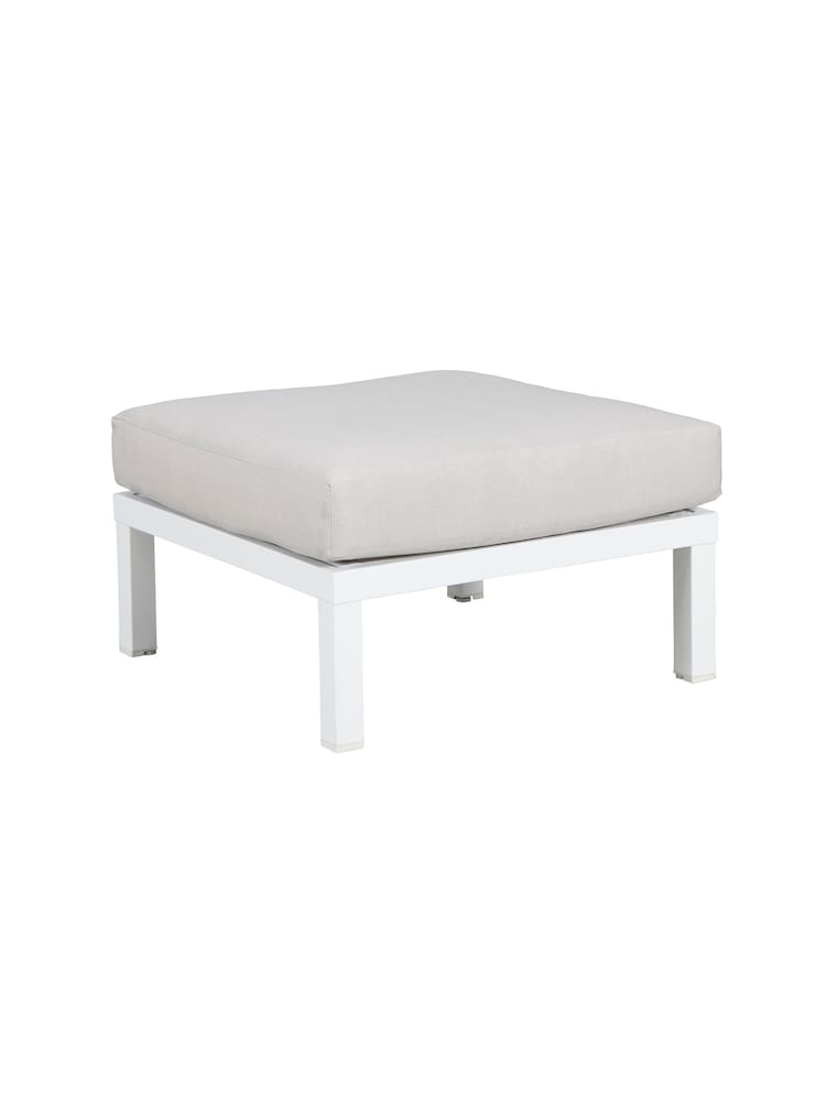 Kettler White Elba Single Garden Footstool with Cushion - Image 2 of 2