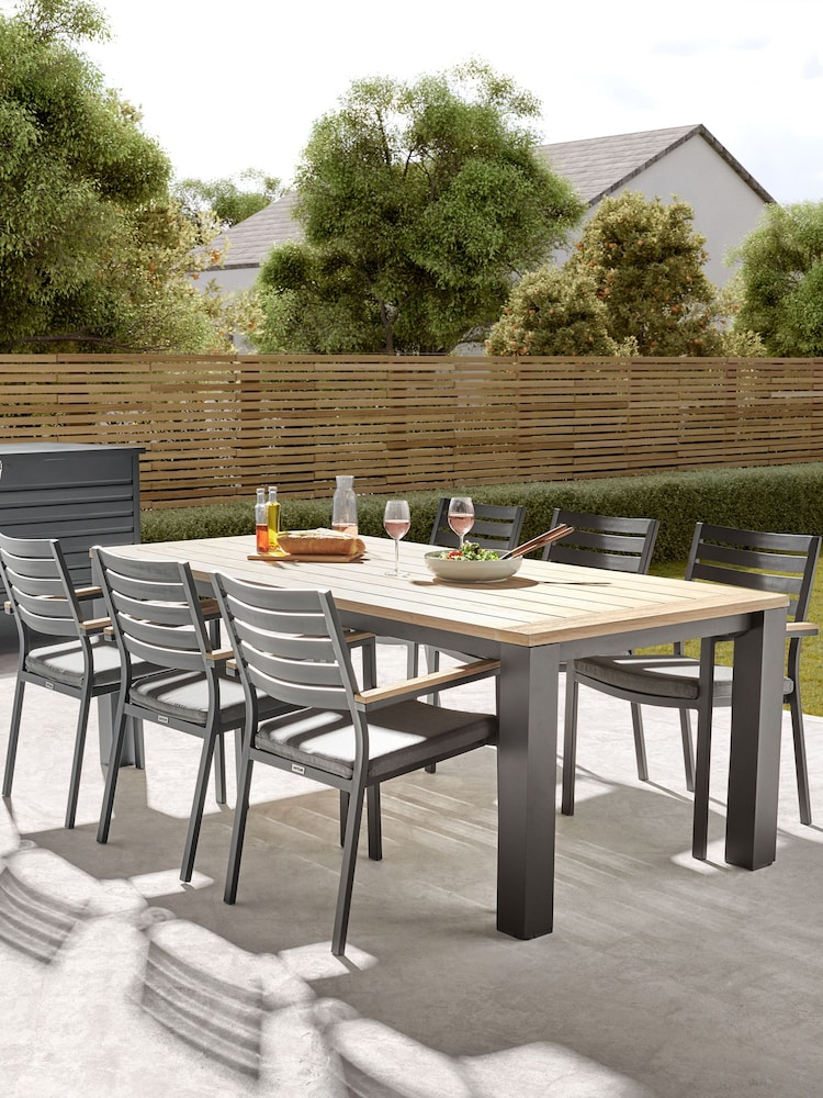 Kettler Slate Grey Elba Garden 6 Seater Dining Set - Image 1 of 6