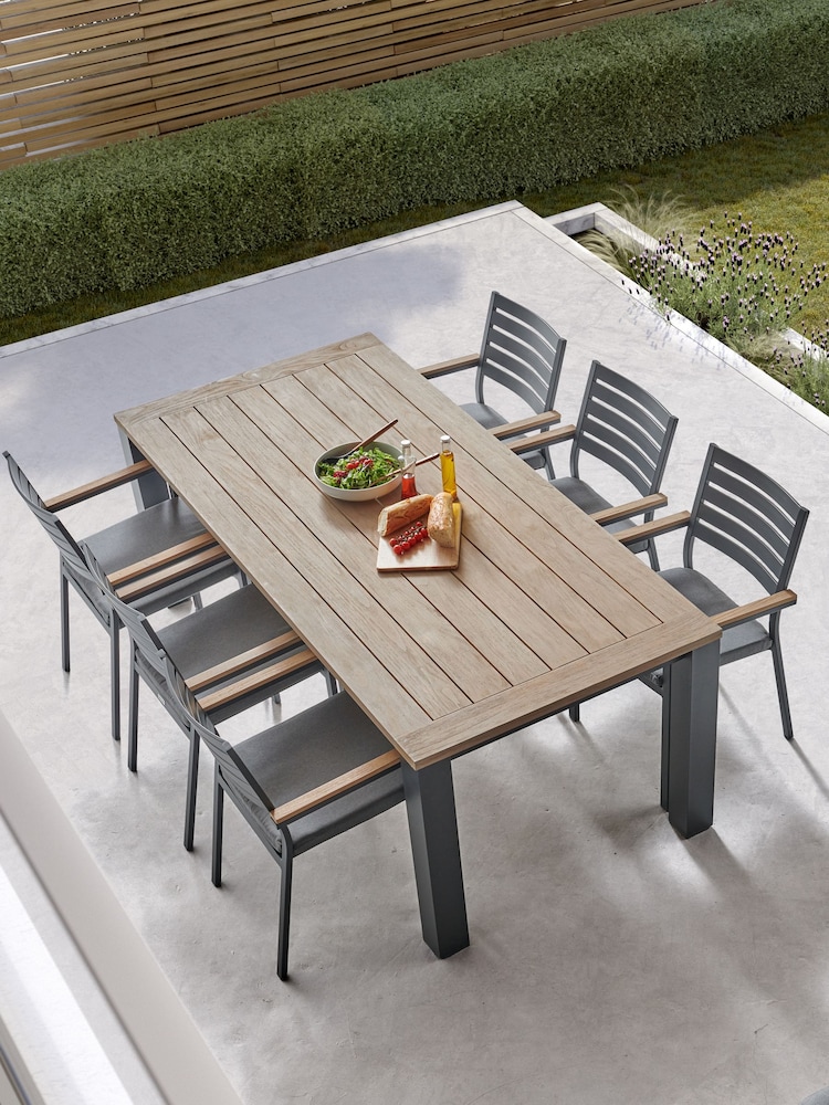 Kettler Slate Grey Elba Garden 6 Seater Dining Set - Image 2 of 6