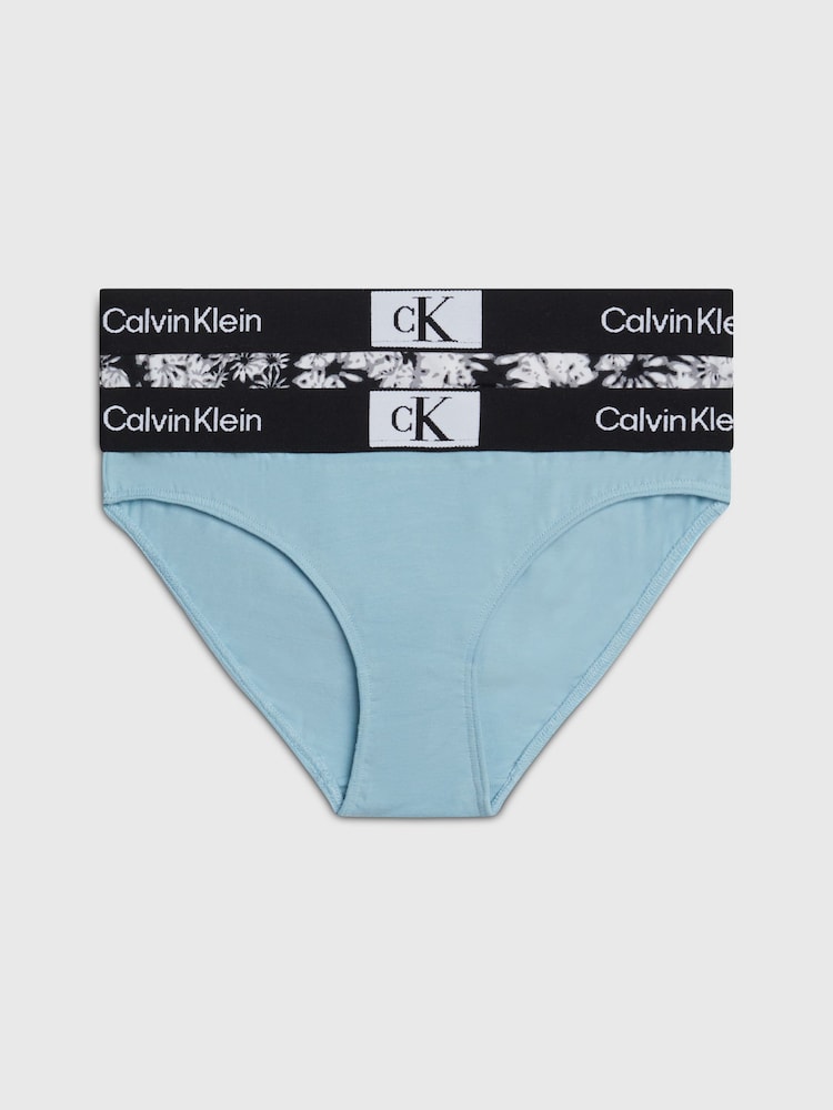 Calvin Klein Blue Underwear Bikini Briefs 2 Pack - Image 1 of 2
