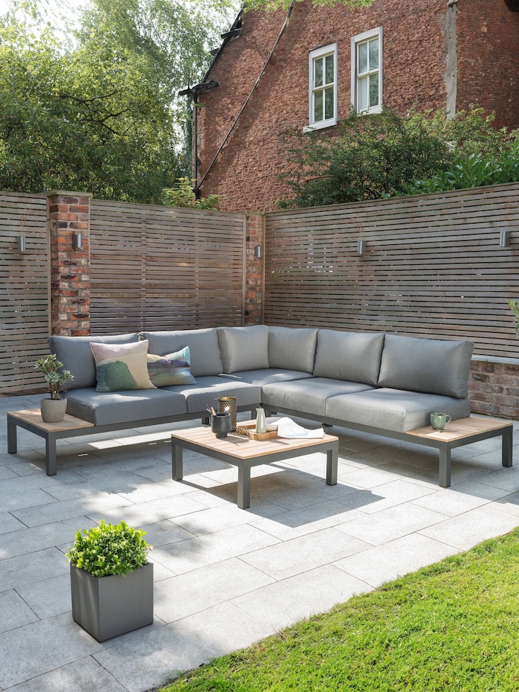 Kettler Slate Grey Elba Garden Low Lounge Corner Set with Coffee Table - Image 1 of 4