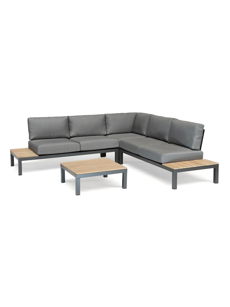 Kettler Slate Grey Elba Garden Low Lounge Corner Set with Coffee Table - Image 4 of 4