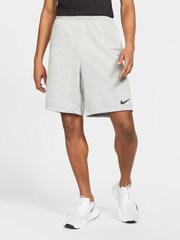 Nike Grey DriFIT Fleece Fitness Shorts - Image 1 of 14