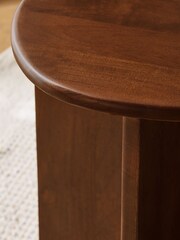 Dark Solid Mango Wood Pebble Side Table - Image 3 of 6