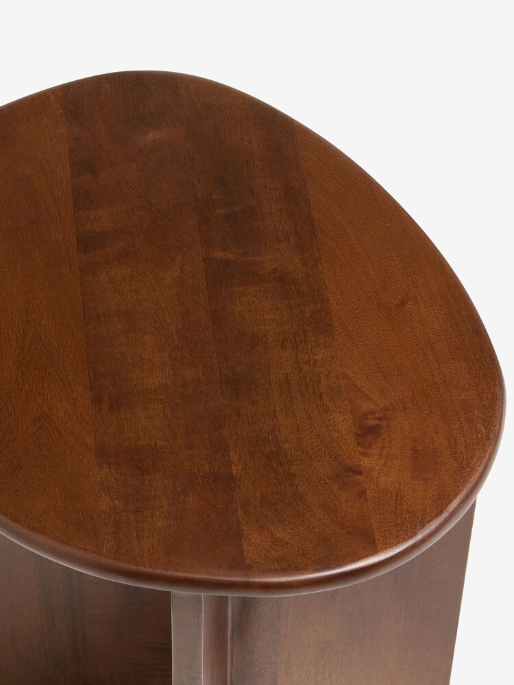 Dark Solid Mango Wood Pebble Side Table - Image 6 of 6