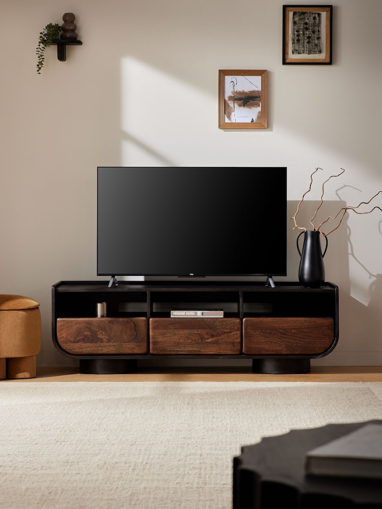 Dark Blythe Solid Mango Wood Wide TV Unit - Image 1 of 11