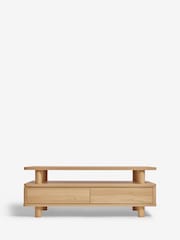 Natural Noa Oak Effect Tube Leg Coffee Table - Image 5 of 8