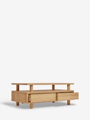 Natural Noa Oak Effect Tube Leg Coffee Table - Image 6 of 8