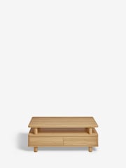 Natural Noa Oak Effect Tube Leg Coffee Table - Image 8 of 8
