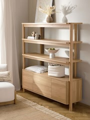 Natural Noa Oak Effect Tube Leg Shelf - Image 1 of 6