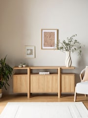 Natural Noa Oak Effect Tube Leg Large Sideboard - Image 2 of 8