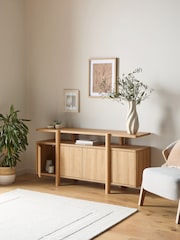 Natural Noa Oak Effect Tube Leg Large Sideboard - Image 3 of 8