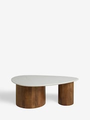 Dark Marble Pebble Soild Mango Wood Coffee Table - Image 3 of 6