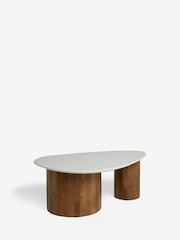 Dark Marble Pebble Soild Mango Wood Coffee Table - Image 4 of 6