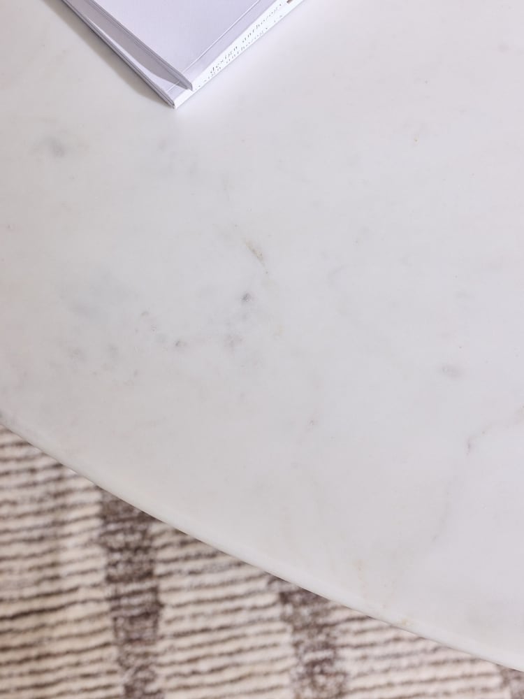 Dark Marble Pebble Soild Mango Wood Coffee Table - Image 6 of 6