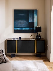 Black/Brass Astrid Solid Mango Wood Large Sideboard - Image 1 of 9