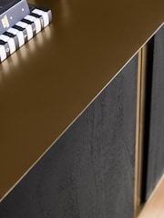 Black/Brass Astrid Solid Mango Wood Large Sideboard - Image 4 of 9