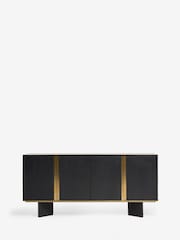 Black/Brass Astrid Solid Mango Wood Large Sideboard - Image 5 of 9