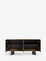 Black/Brass Astrid Solid Mango Wood Large Sideboard - Image 7 of 9