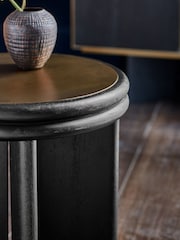 Black/Brass Astrid Solid Mango Wood Side Table - Image 2 of 5