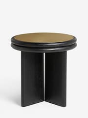 Black/Brass Astrid Solid Mango Wood Side Table - Image 4 of 5
