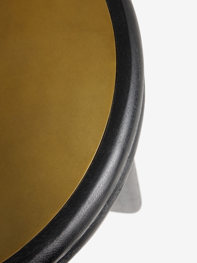 Black/Brass Astrid Solid Mango Wood Side Table - Image 5 of 5