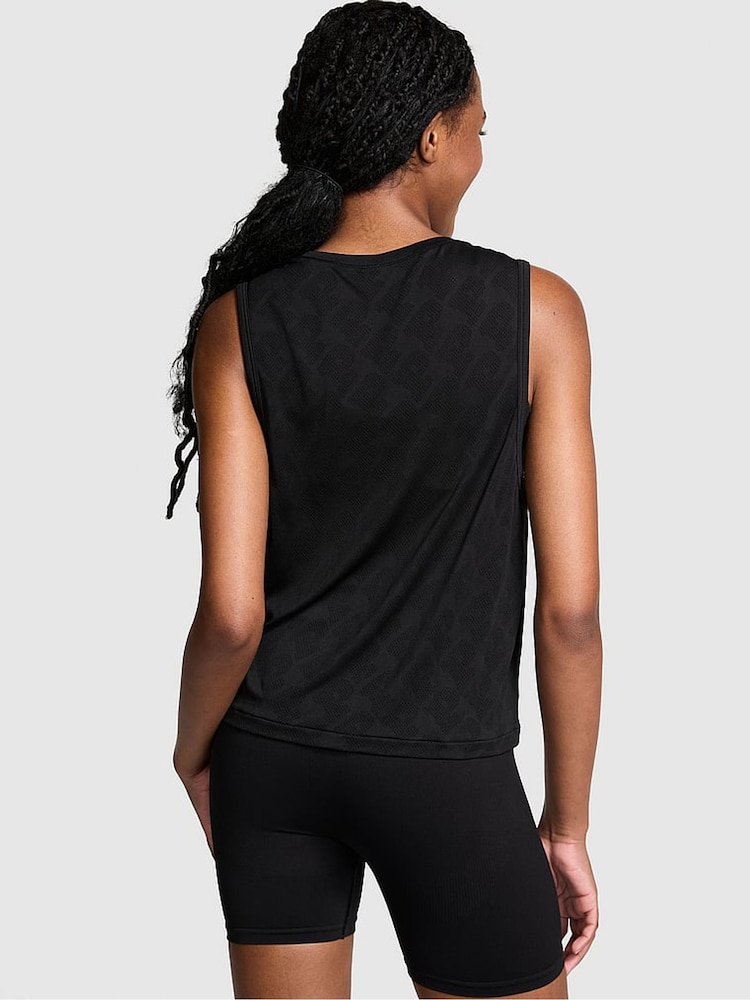 Victoria's Secret PINK Black Seamless Drapey Muscle Tank Top - Image 2 of 3