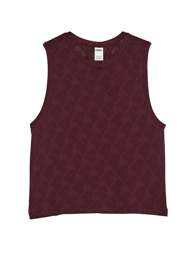 Victoria's Secret PINK Purple Rose Seamless Drapey Muscle Tank Top - Image 3 of 3