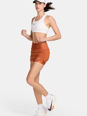 Nike Orange Dri FiT Swift Mid Rise 3 Inch 2 in 1 Running Shorts with Pockets - Image 4 of 12
