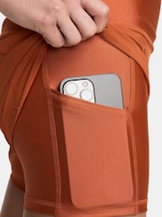 Nike Orange Dri FiT Swift Mid Rise 3 Inch 2 in 1 Running Shorts with Pockets - Image 7 of 12