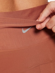 Nike Orange Dri FiT Swift Mid Rise 3 Inch 2 in 1 Running Shorts with Pockets - Image 9 of 12