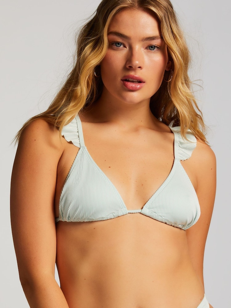 Hunkemöller Blue Fiji Triangle Bikini Top - Image 1 of 5