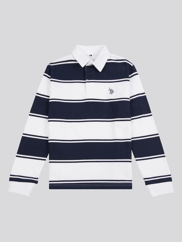U.S. Polo Assn. Striped Boys Rugby 100% Cotton Shirt - Imagen 1 de 3