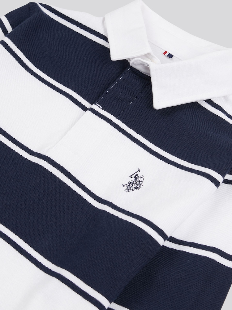 U.S. Polo Assn. Striped Boys Rugby 100% Cotton Shirt - Imagen 3 de 3