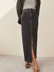 Emme by Marella BIBLIOS Maxi Tube Denim Black Skirt - Image 2 of 4