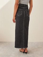 Emme by Marella BIBLIOS Maxi Tube Denim Black Skirt - Image 3 of 4
