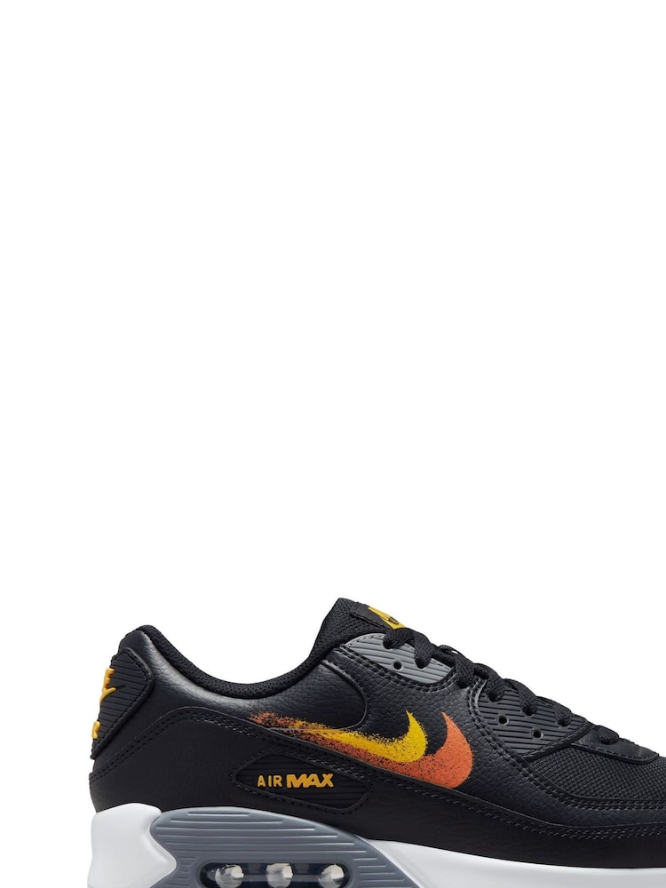 Nike Black/Gold Air Max 90 Trainers - Image 1 of 10