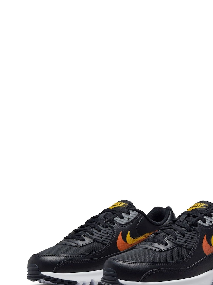 Nike Black/Gold Air Max 90 Trainers - Image 3 of 10