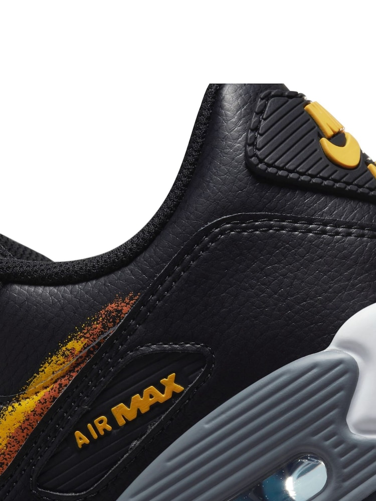 Nike Black/Gold Air Max 90 Trainers - Image 8 of 10