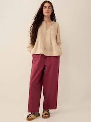 Camisa de lino con cuello anudado y bordados de East Liza Pintuck - Imagen 1 de 5