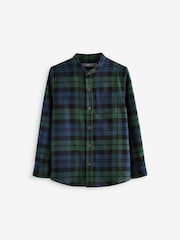 Green/Blue Long Sleeve Check Grandad 100% Cotton Shirt - Image 1 of 1