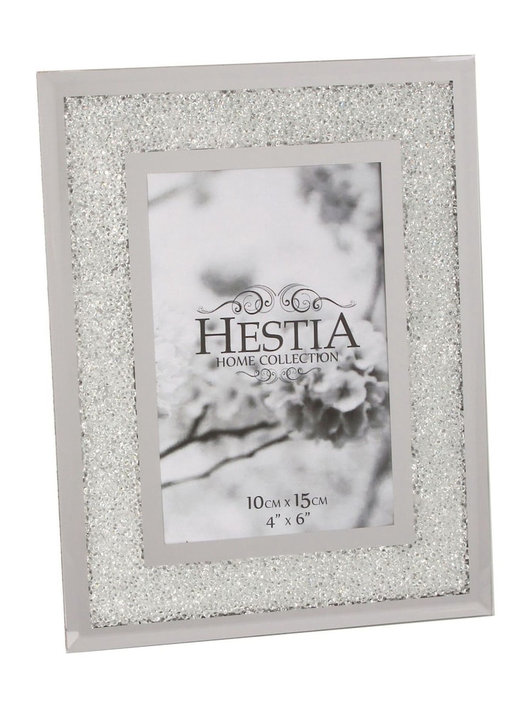 Widdop Silver Photo Frame Crystal Edge with Border 4 x 6 - Image 1 of 1