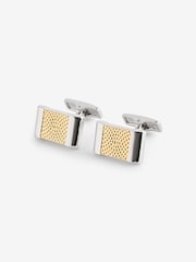 Gold/Silver Textured Cufflink and Tie Clip Set - Image 3 of 5